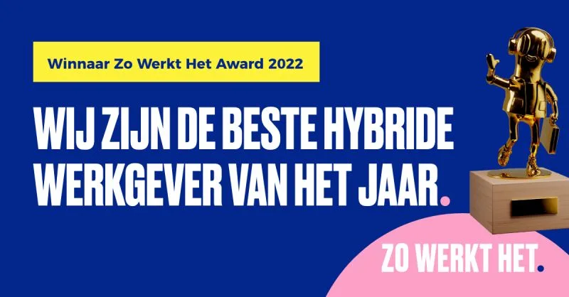 Winnaar Zo Werkt Het Award 2022, beste hybride werkgever van het jaar