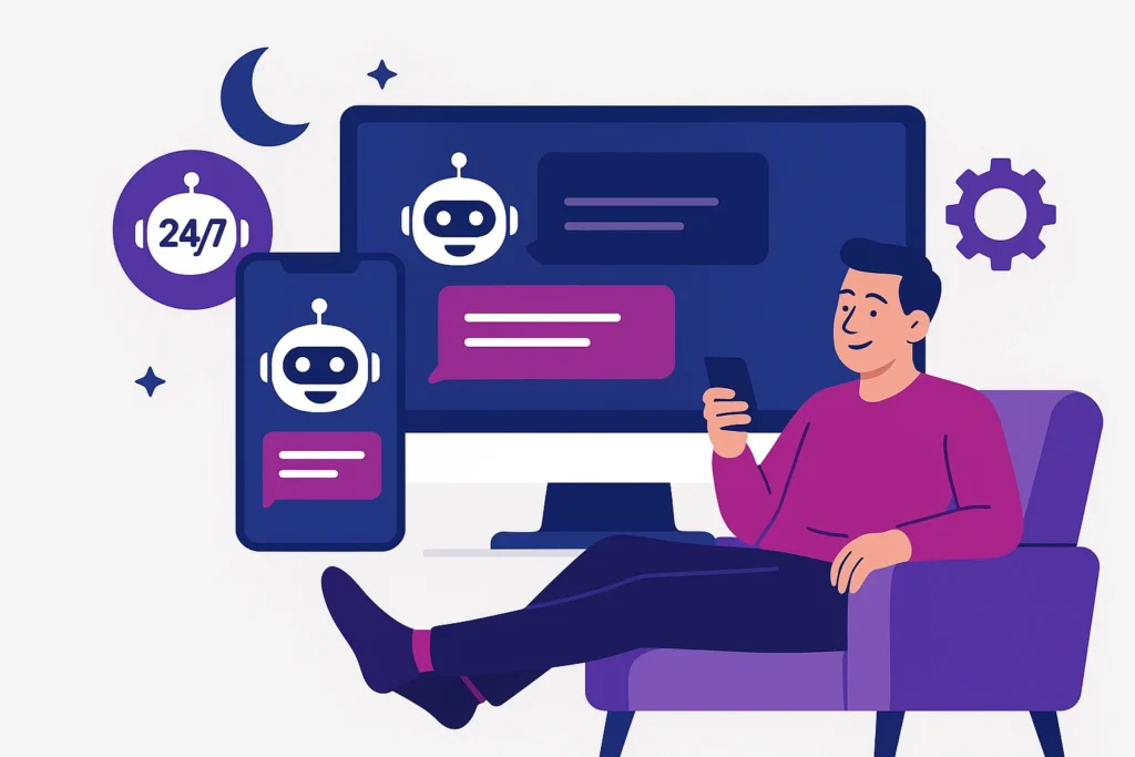 24/7 bereikbaarheid als een van de voordelen van een chatbot