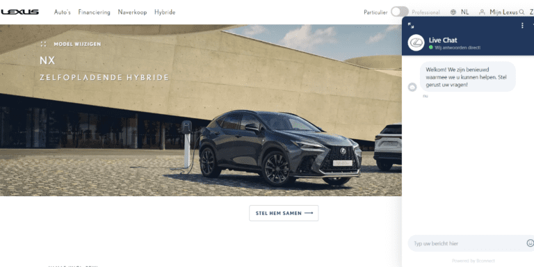 Lexus en Bconnect - chat op website